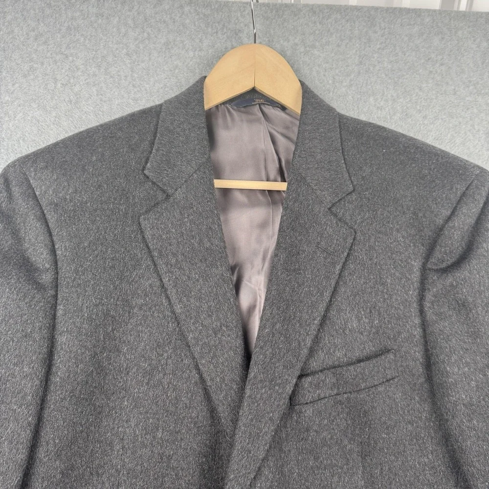 Brooks Brothers 346 Blazer Mens 42R Gray 100% Cashmere Madison Fit Sport Coat